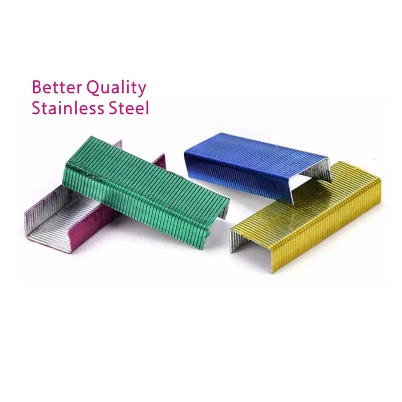 Color stapler stationery binder office staples universal 24/6 12# stainless steel binding suitable for small staple binding