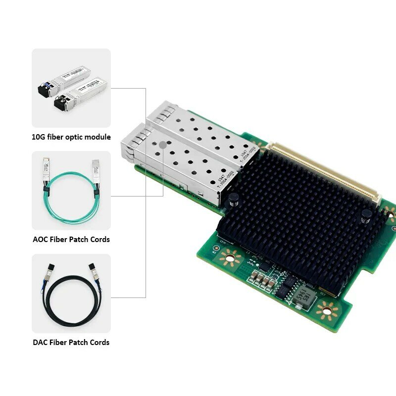 LR-LINK-Adaptador de tarjeta de red Ethernet (NIC) de doble puerto, 3002PF, OCP2.0, 10G, con servidor SFP + basado en Intel 82599