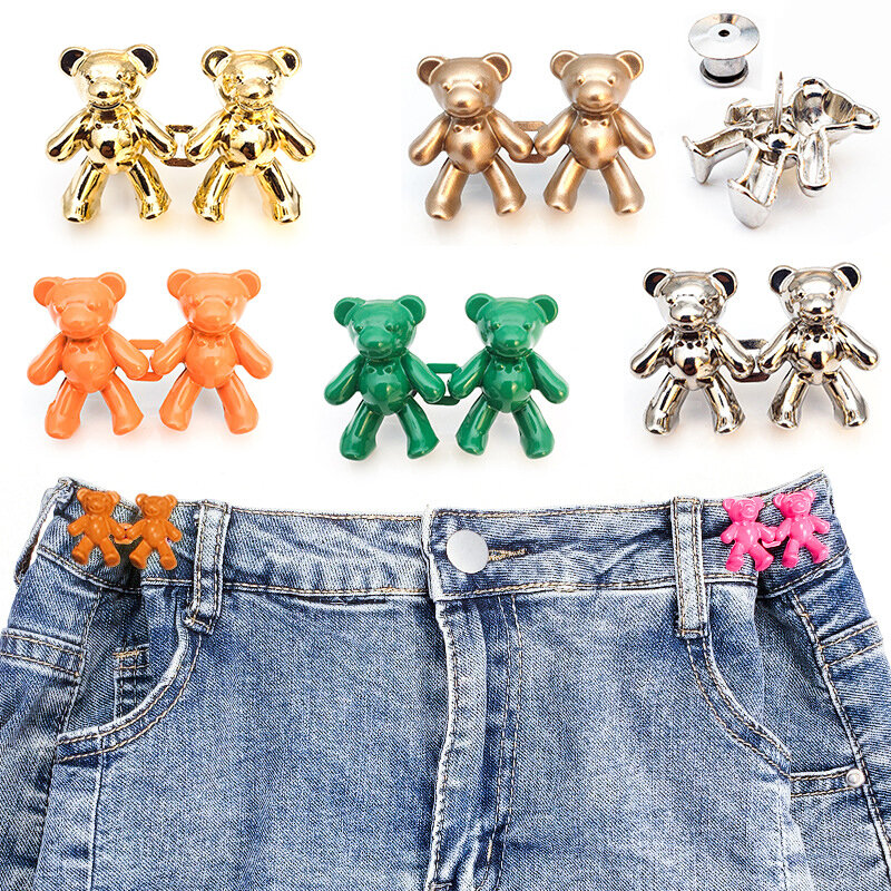 Jeans Bear Waist Buckle Removable Nail-free Waist Closing Artifact Invisible Snap Button Tightening Waistband Button Pant Adjust