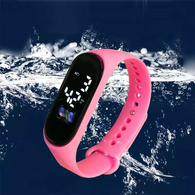 Inteligentny zegarek dla dzieci LED cyfrowy nadgarstek zegarek dla chłopców Girsl wodoodporny dotykowy zegarek dla dzieci Baby Student sportowa bransoletka zegar