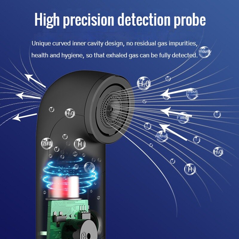 Портативный алкотестер H09, высокоточный детектор концентрации спирта и этанола, может быть переключаться на английском и японском языках