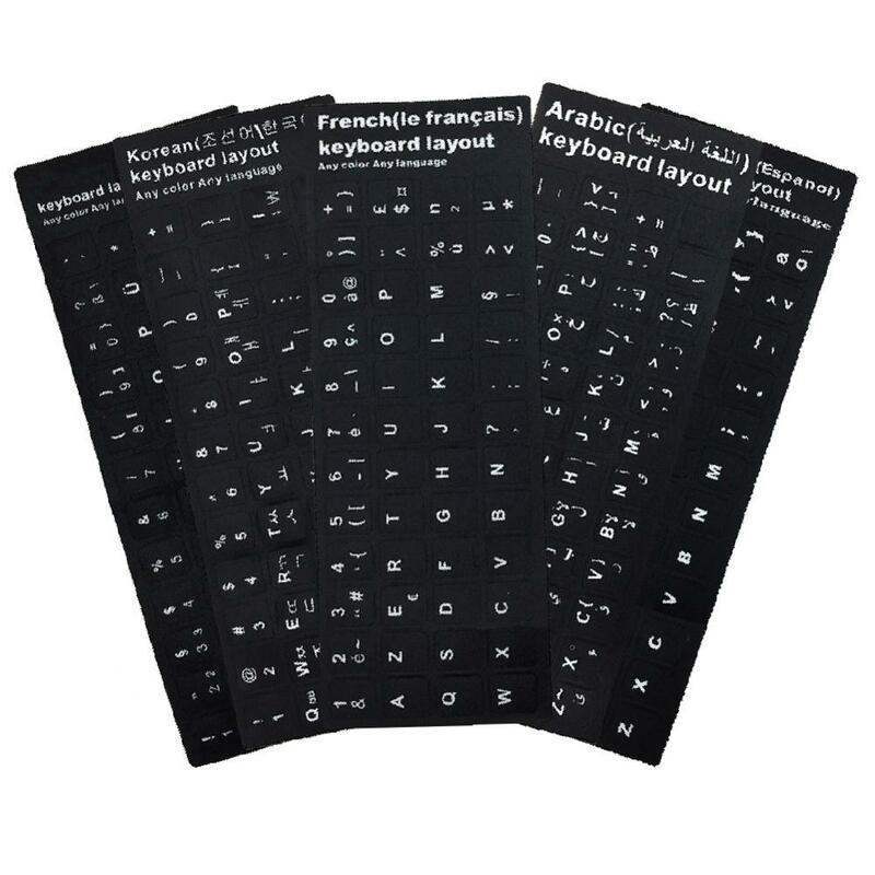 Spaanse Engelse Russische Franse Arabic Italian Japanse Toetsenbord Stickers Voor Pc Laptop Computer Standaard Letter Toetsenbord Covers