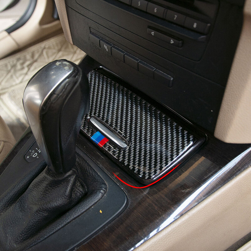 مركز وحدة التحكم غطاء وحدة التخزين الديكور التصحيح ألياف الكربون ملصقات السيارات لسيارات BMW 2005-2012 E90 E92 E93 الداخلية اكسسوارات