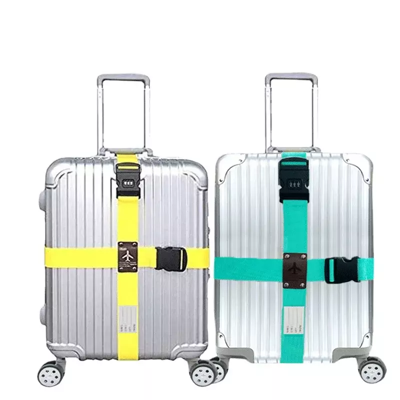Cinghie per bagagli cinture per valigie cintura per imballaggio incrociato Password Lock Trolley sicuro spedizione fissa cintura di rinforzo cinghia per bagagli