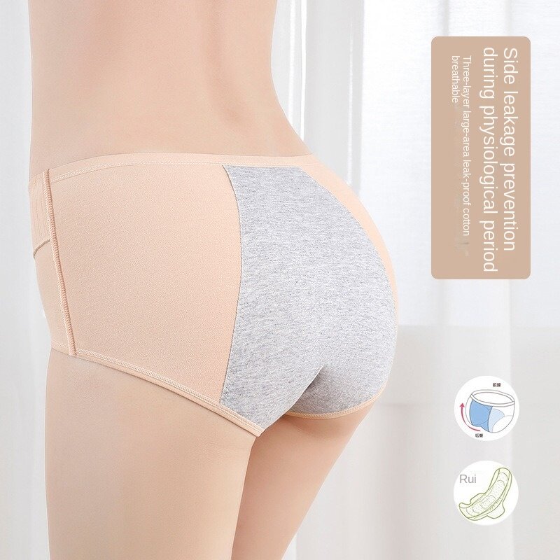 Cotton Women's Period Panties Cotton Anti-Side Leakage Menstrual Panties