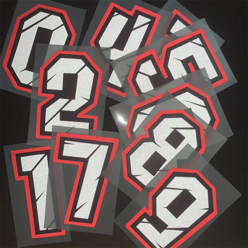 Car Racing Numbers Decorative Paster Sticker Motorcycle Head Stickers Refit Reflective Waterproof Sticker 0123456789 Decal Refit