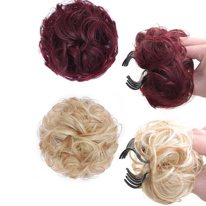 Hair Bun Wig Clip Scrunchie Natural Fluffy Hair Extension Hairstyle Traceless Meatball Maker High Temperature Wire Curly Claw Wo