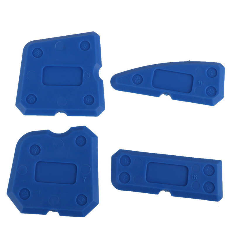 4 buah Kit alat Caulking silikon penutup sambungan Spatula penyebar tepi pengikis alat perbaikan lantai pembersih tepi alat tangan
