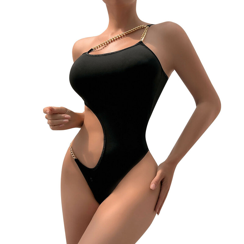 บอดี้สูทแขนกุดเซ็กซี่สำหรับผู้หญิงชุดบอดี้สูทเอวสูงหนึ่งชิ้นชุดว่ายน้ำสำหรับวันหยุดชายหาดฤดูร้อน
