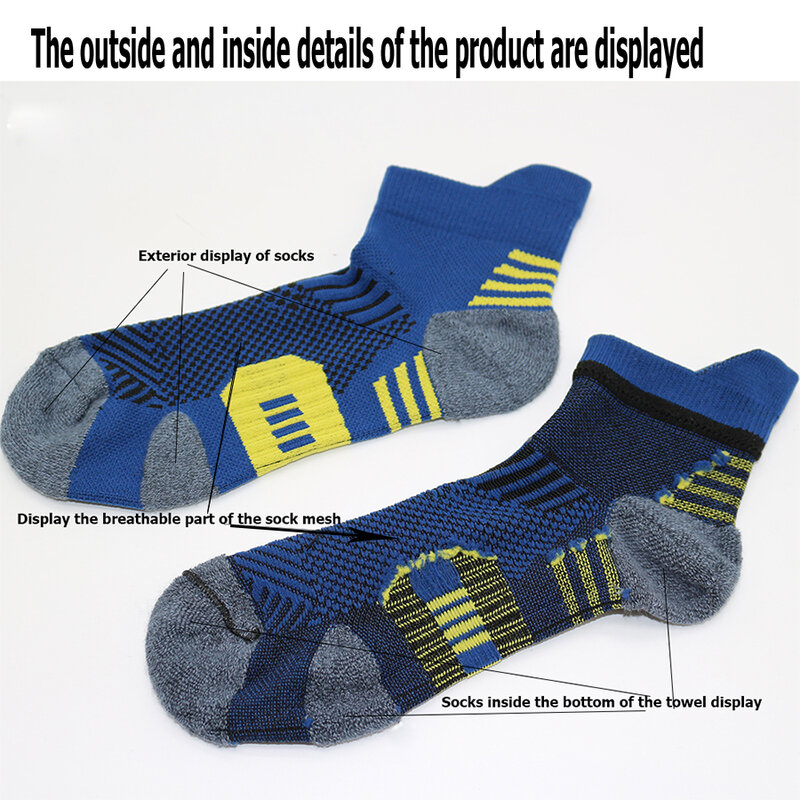 Профессиональные спортивные носки для фитнеса, 3 пары, нескользящие носки для бега, короткие быстросохнущие баскетбольные женские и мужские