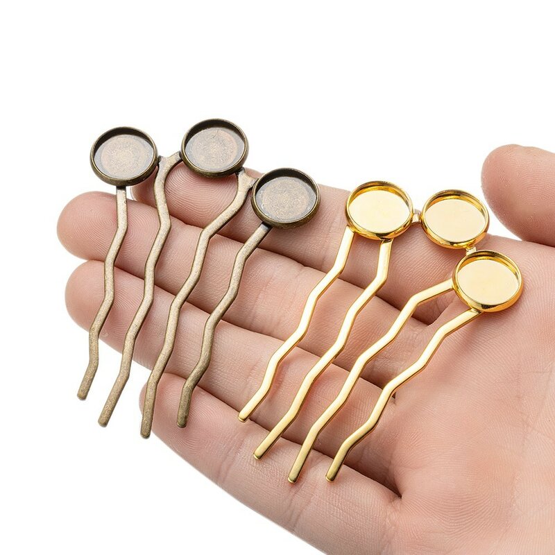 5Pcs/Lot 46x71mm Copper Cabochons Hairclip Base Blank Settings Trays DIY Woman Hair Comb Making Jewelry Findings Accessories