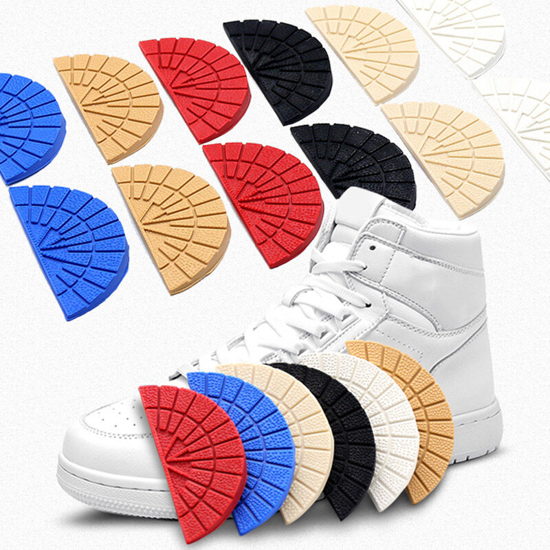 Sol karet berperekat, 1 pasang stiker sepatu sol luar Anti selip tahan aus untuk sneaker warna Solid sol pelindung