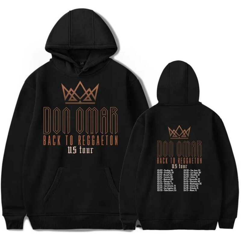 Don Omar Back To Reggaeton Tour 2024 Oversized Women/Men Hoodie Sweatshirt Streetwear Hip Hop Pullover Hooded Jacket Outerwear