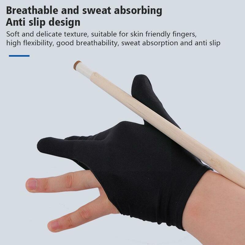 1pair Pool Table Gloves Universal Breathable Anti Slip Open Sports Billiards Finger Three Finger Elastic Glove S6I2