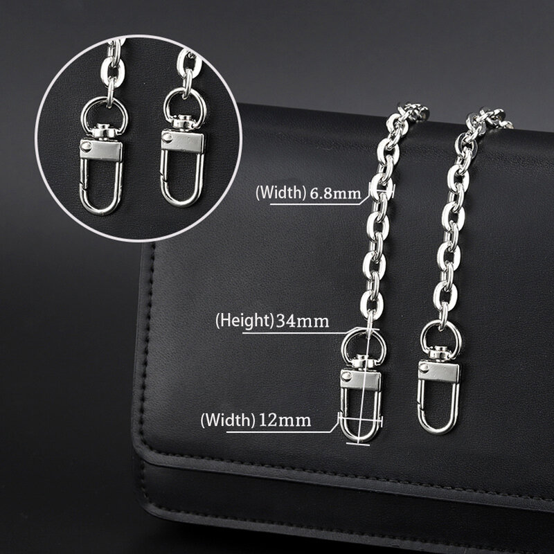 Metal Bag Chain Strap para Bolsas, Substituição Shoulder Bag Handle, Strap para Crossbody, Mochila Peças, Metal Purse