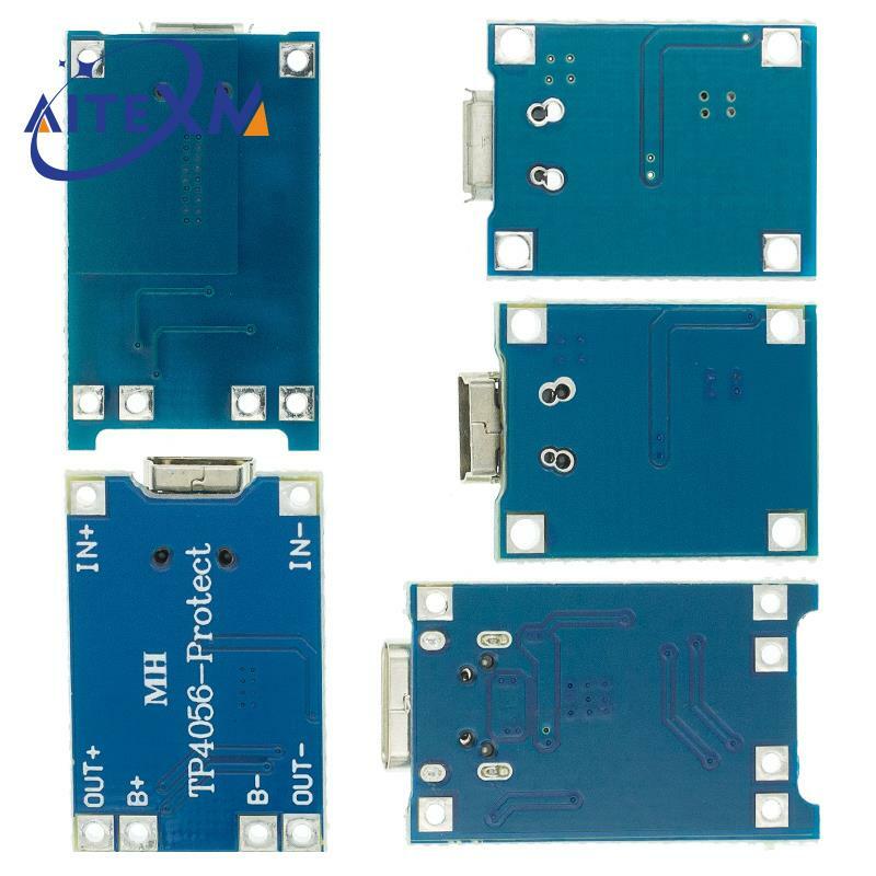 ประเภท-C/ไมโคร USB 5V 1A 18650 TP4056 Lithium แบตเตอรี่โมดูลชาร์จชาร์จด้วย Board Dual ฟังก์ชั่นปกป้องบอร์ด