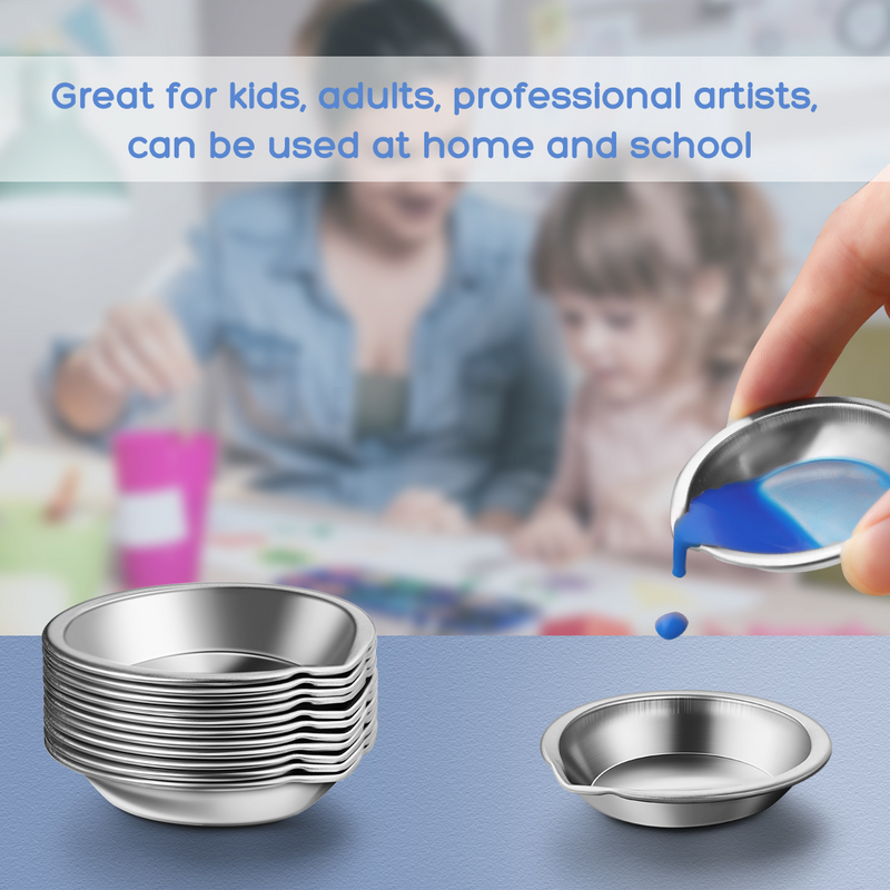 Perlengkapan palet cat minyak untuk anak, 12 buah cat minyak sederhana dengan pemegang logam praktis untuk anak
