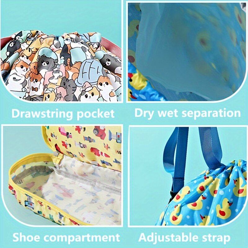 Borse da nuoto per Sport estivi zaino portaoggetti per bambini sacchetto di separazione bagnato asciutto impermeabile nuova borsa da bagno da spiaggia borsa da toilette pieghevole