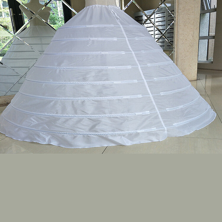 Anágua de casamento inchado, vestido branco nupcial, 8 aros, diâmetro máximo, 130 cm, 150 cm, 2022