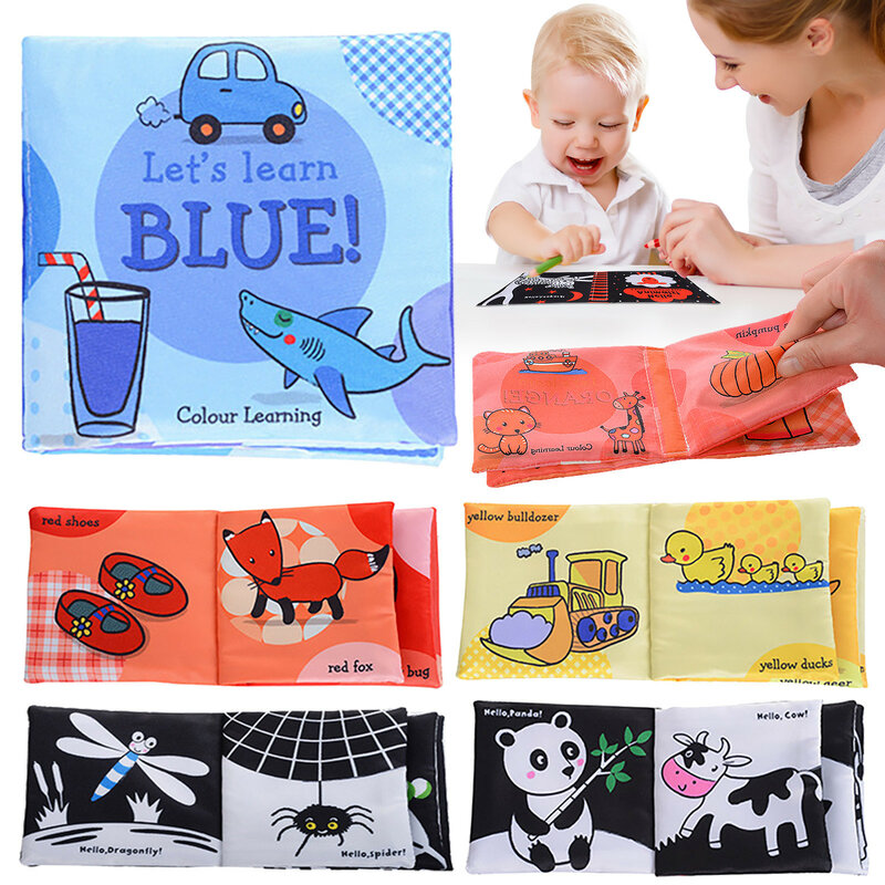 Baby Cloth Book Rattle Soft Animal Shower Book Toy passeggino neonato appeso giocattolo lavabile giocattoli educativi per bambini di apprendimento precoce