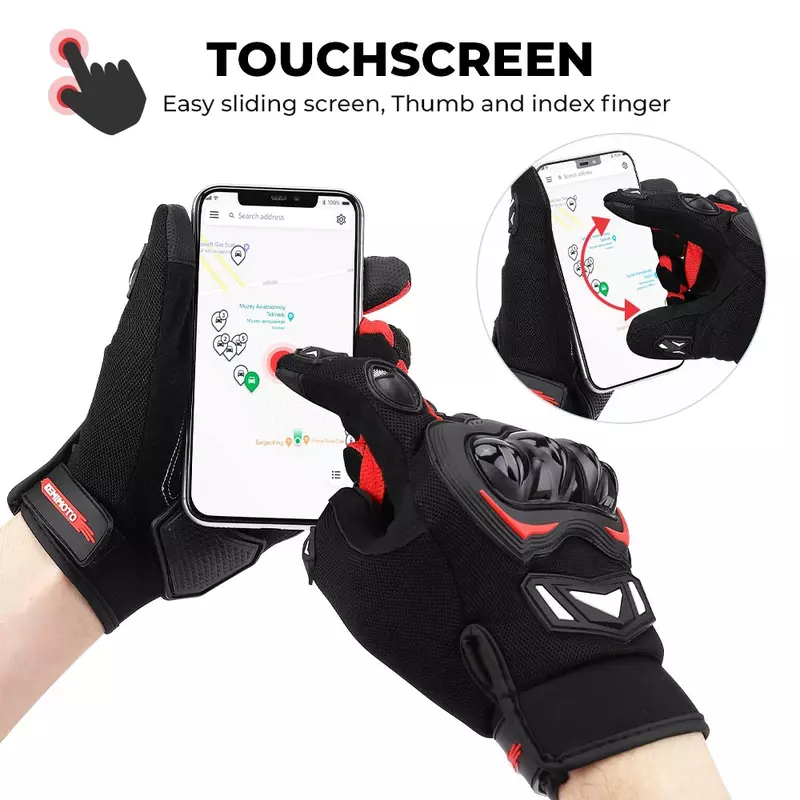 Kemimoto ce Sommer Moto Handschuhe Touchscreen Sport Luvas Motorrad Schutz MTB Guantes Handschuhe für Männer Frauen schwarz
