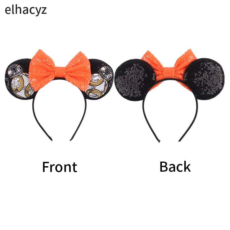 New Cool Star Fantasy Inspired Mouse Ears Headband Sequin Bow Hairband For Kids Cosplay Women Festival Hair Accessories 2024