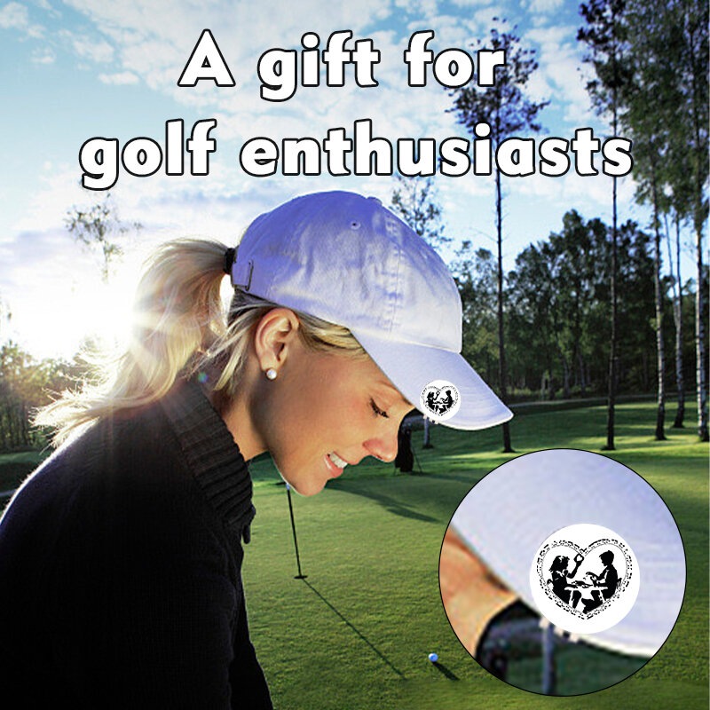 Магнитный зажим для крышки с подвижным логотипом-аксессуары и оборудование для гольфа, настраиваемый логотип мяча, винтажный черный и белый логотип
