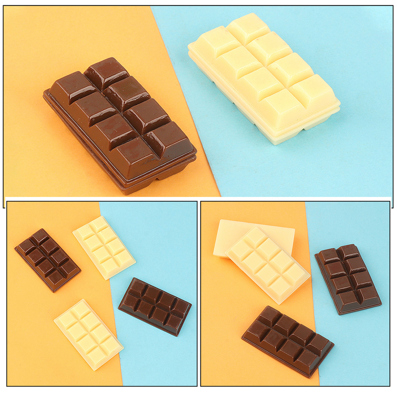 Coklat palsu makanan buatan coklat simulasi coklat Resin Flatback imitasi makanan penutup Model Diy kerajinan rumah dekorasi dapur