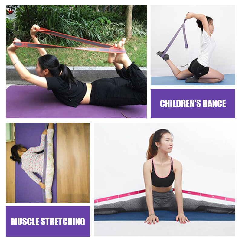 Bandas elásticas de resistencia de Yoga para adultos y niños, cintas multisección para entrenamiento de baile, gimnasio, Pilates, ejercicio en casa, cinturón de tracción, Fitness, deporte