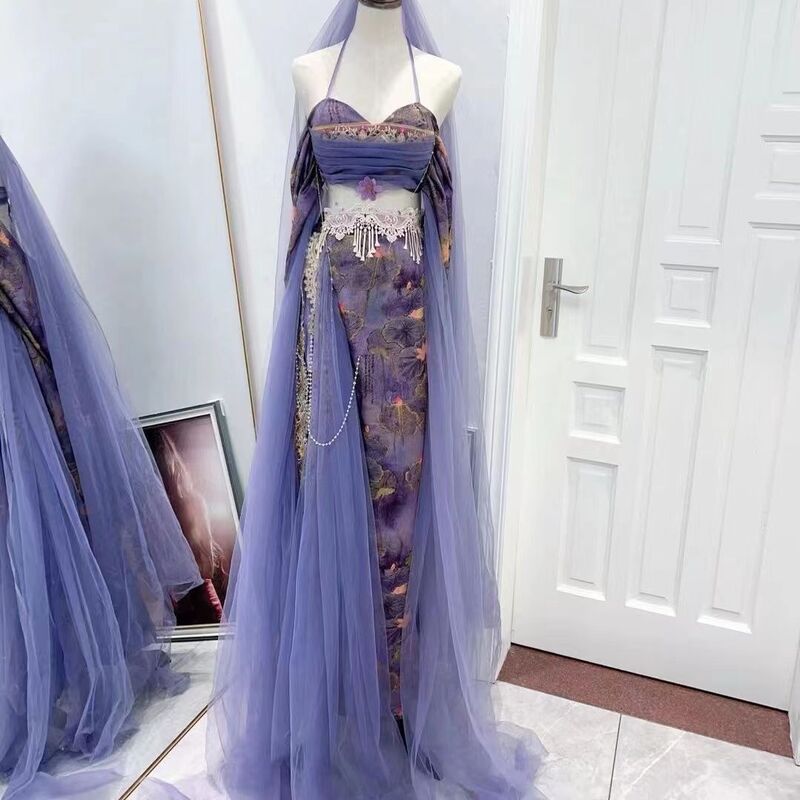 New Purple Exotic Style Travel Shooting Hot Selling Western Regions Princess Photography Dunhuang Flying Skirt Dance Dress