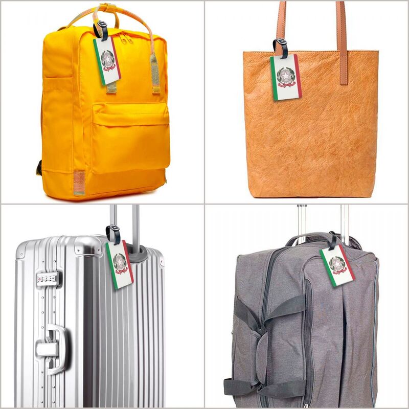 Etiquetas de bagagem para Malas, Bandeira italiana Bagagem Tags, Privacidade ID Label Capa, Emblema italiano da Itália, Moda