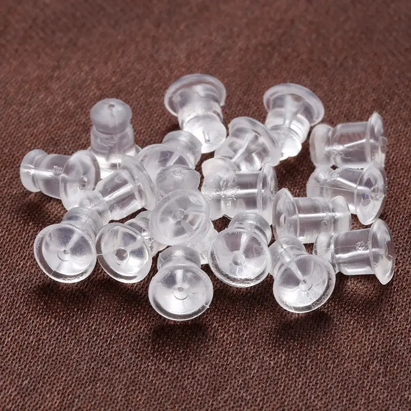 ZHUKOU-pendientes de goma de silicona suave, accesorios de joyería, tapón de goma de seguridad, modelo de tapón de oreja DIY: VE86, 200 Uds. Por lote
