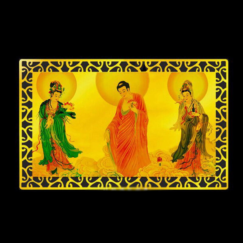 The Three Saints of the Metal Card muslimgrand Trend to Buddha Statue Nanwu Amitabha f lega Double Sided Gold Card