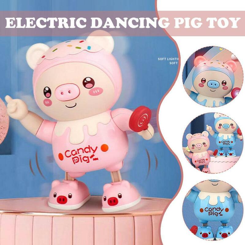Электрическая танцевальная машина, игрушка-робот, милая свинья, крутящиеся игрушки со встроенной музыкой, стряхивание улицы, строб, детская игрушка, интерактивные игрушки