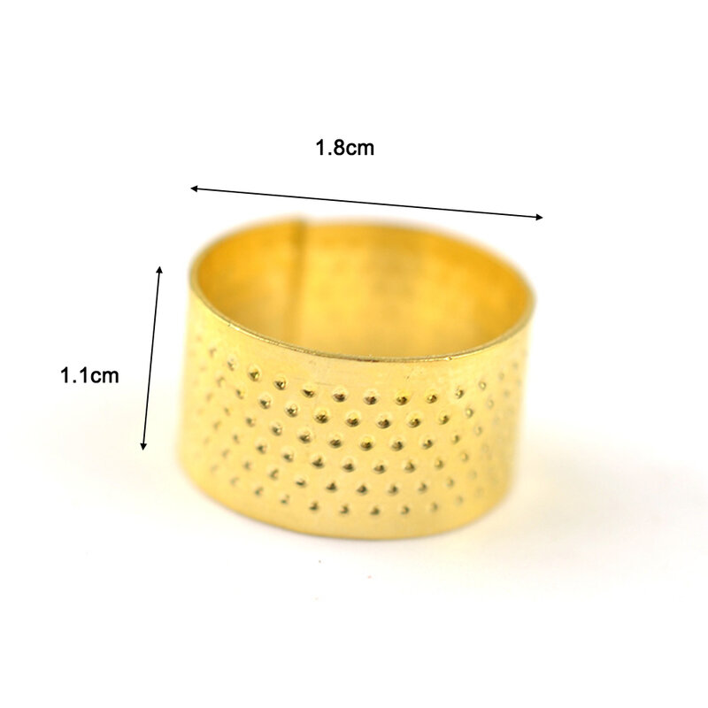 Dedal de oro antiguo, tamaño 18x11mm, contenido del paquete, anillo Protector de dedo Retro, especificaciones, dedal antiguo, cómodo de usar