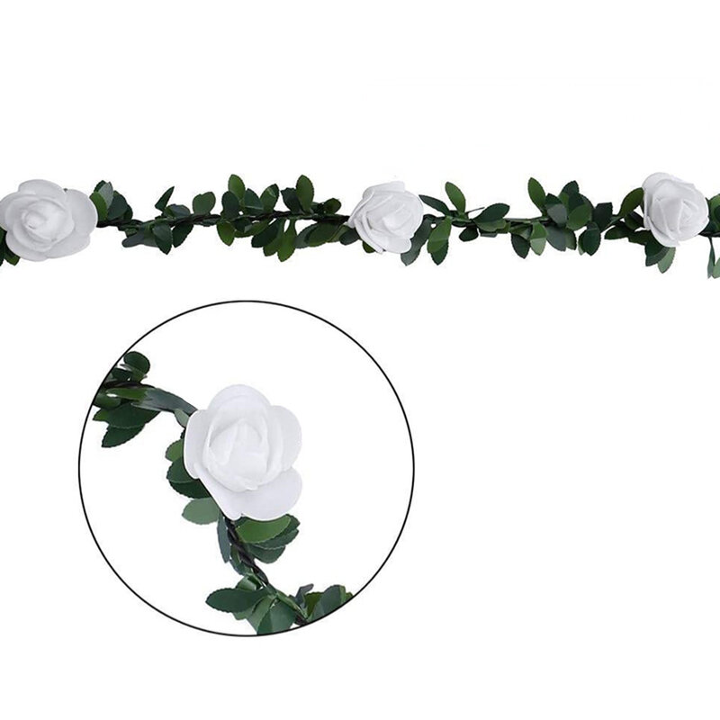 1.5/3/4.5/6M sznur kwiat róży światła zasilany z baterii lampki świecące sztuczne dekoracje weselne światła girlanda z róż