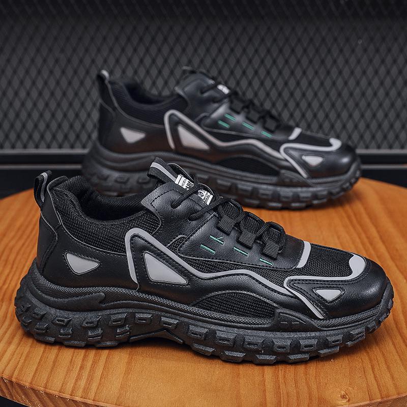 Online Influencer Men's Shoes Autumn Breathable Mesh Surface Sports and Leisure Running Thick Bottom Tire Daddy Men's Fashion