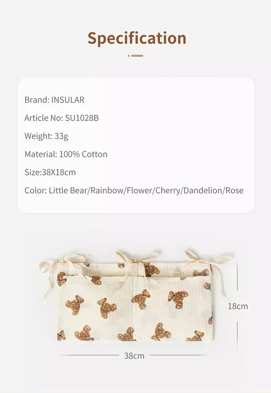 New Portable Baby Crib Storage Bag Multifunctional Newborn Bed Headboard Organizer For Kids Baby Bedding Diaper Bag