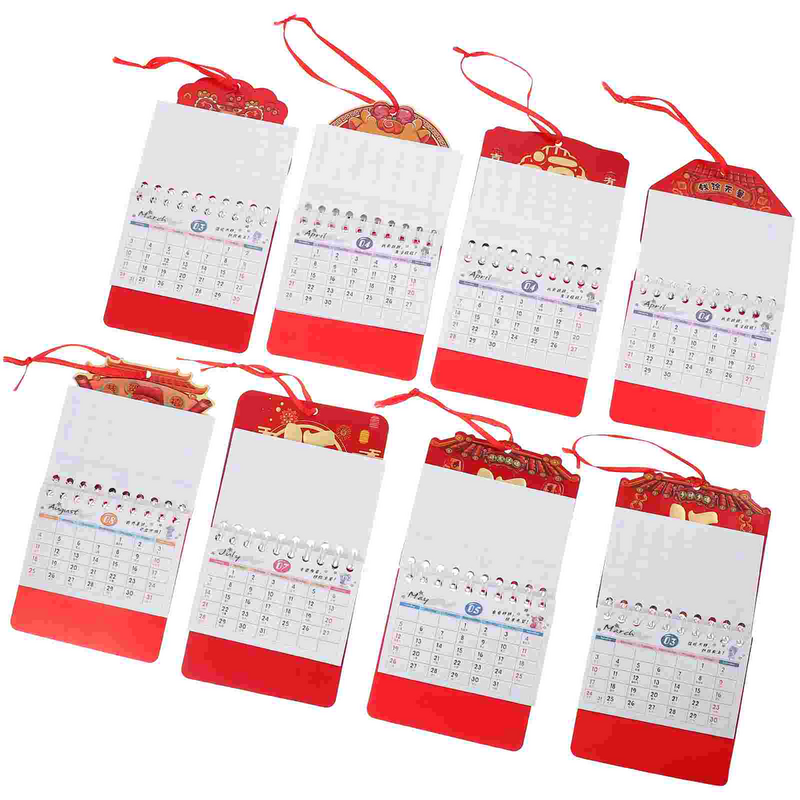 Calendario colgante en forma de lágrima, Mini calendario colgante de pared, estilo mixto