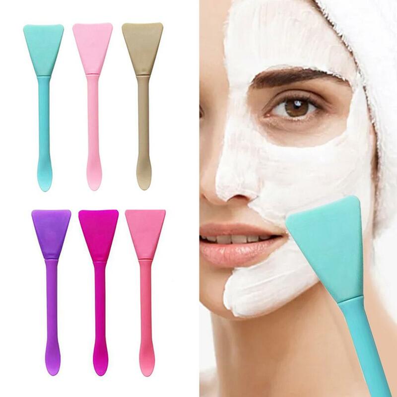 1 pz doppia testa in Silicone maschera facciale pennello pellicola per la pulizia del viso Daub speciale bellezza raschietto tipo strumento spazzola di fango O2C0