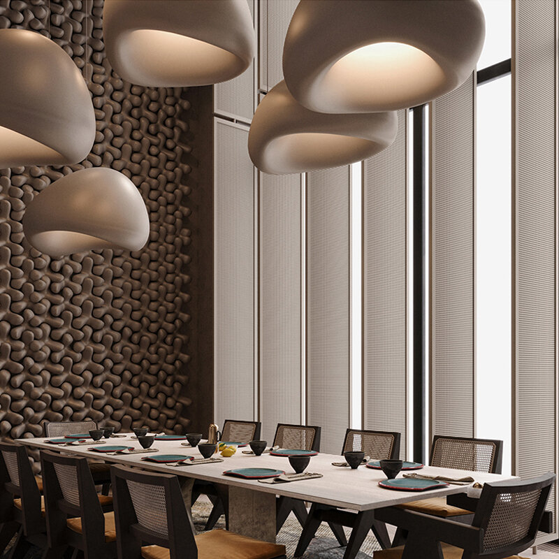 Nordic Wabi Sabi E27 LED Pendant Lights Modern Ceiling Chandelier Lights for Living Room Bedroom Dining Room Loft Hanghing Lamp