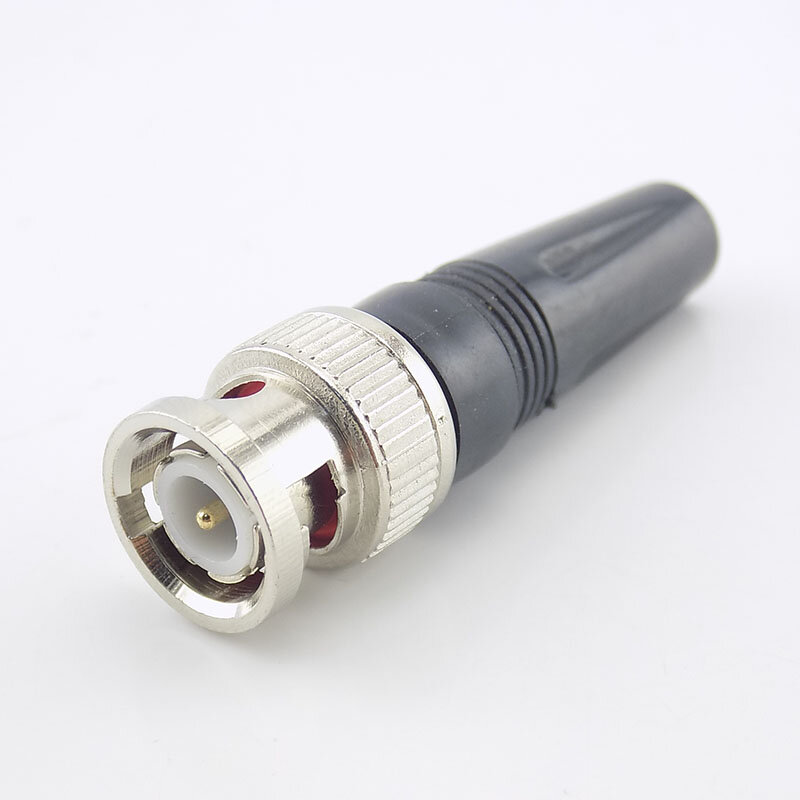 Conector BNC Adaptador de plugue macho, cabo coaxial Twist-on, RG59, CCTV, câmera, vídeo, ÁUDIO, 10pcs