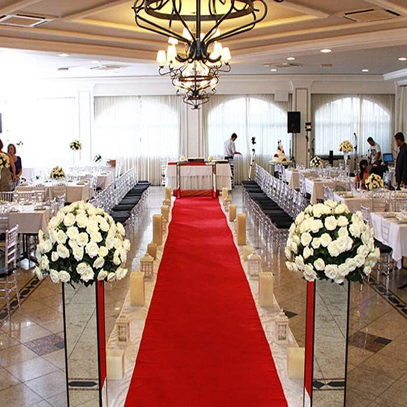 สีแดงพรมงานแต่งงานพรมความยาวที่กำหนดเองเดิน Runner ตกแต่งกลางแจ้งในร่มพรมงานปาร์ตี้งานแต่งงานพรม