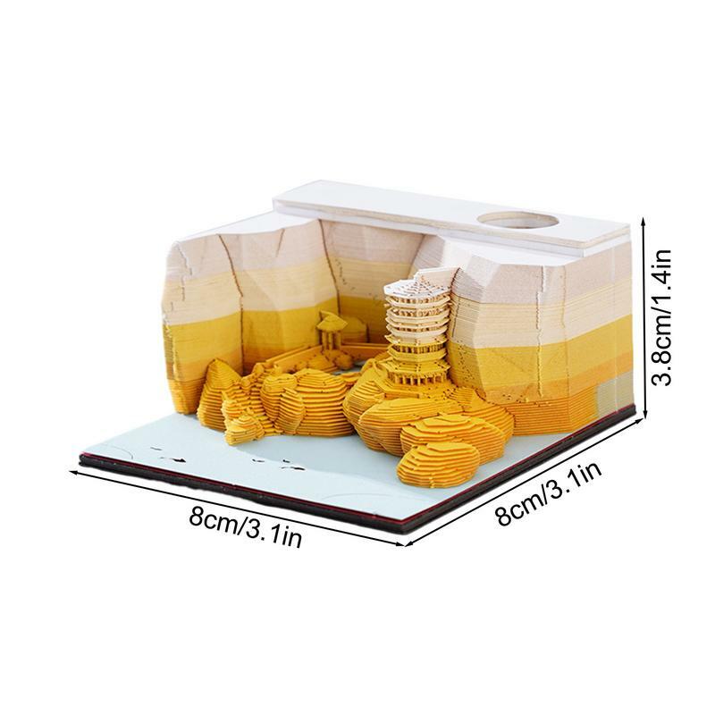 3D Memo Pads 3D Notizblock 3D Haft notiz Würfel Landschaft Form 3D Schreibtisch Kalender Mini Landschaft Modell Büro Zubehör Geschenk