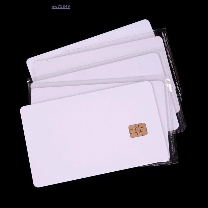 Contato branco Sle442 Chip Smart IC, Cartão PVC em branco com chip SLE4442, Segurança 10 anos, 5 pcs