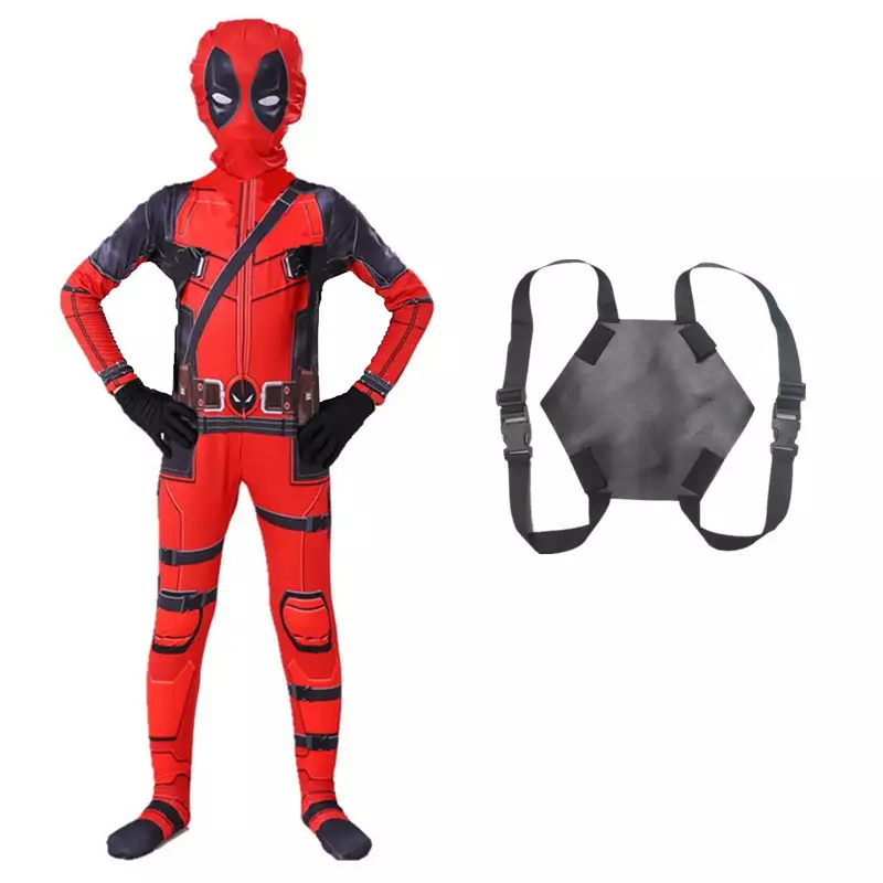 Disfraz de Deadpool para niños y adultos, mono con máscara de superhéroe, mono de Cosplay de Deadpool para Halloween