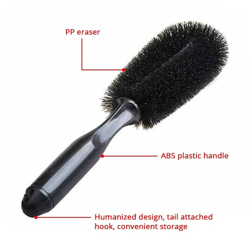 Car Wheel Tire Cleaning Brushes Tools Rim Scrubber Cleaner Duster Handle Motorcycle Truck Wheels Detailing Brush Hub Fitting