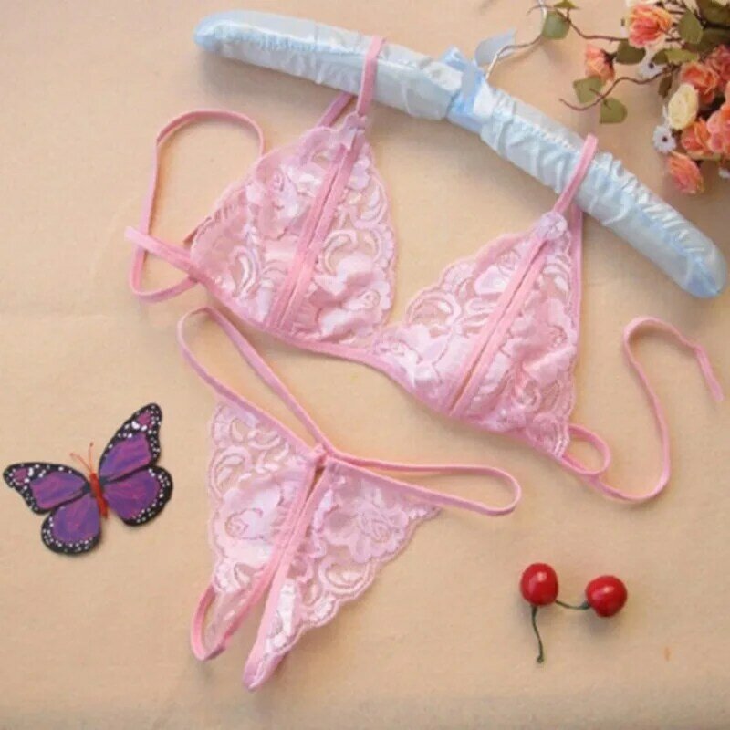 Lovermore-Ensemble de lingerie sexy en dentelle, sous-vêtements transparents à volants, soutien-gorge Push Up avec culotte, ensembles de slips rouges, 7.0