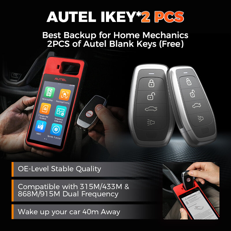 Autel MaxiIM KM100 Key Fob Programmer Immobilizer Tool Key Creation IMMO Learning Chip Read Write Cloning Frequency Detection