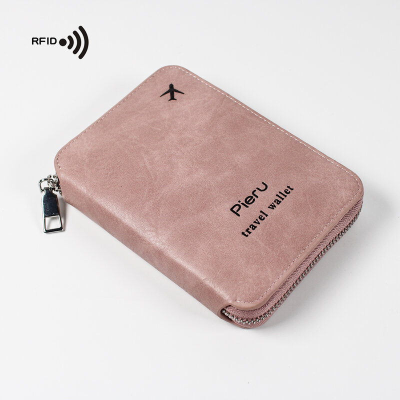 Дорожная сумка-кошелек, держатель для паспорта, бумажник для паспорта с Rfid-защитой, высококачественный кожаный бумажник на молнии, многофункциональный бумажник для документов